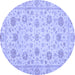 Round Oriental Blue Traditional Rug, abs3042blu