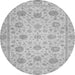 Round Machine Washable Oriental Gray Traditional Rug, wshabs3042gry