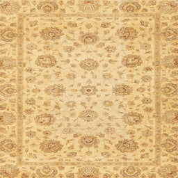 Square Machine Washable Abstract Yellow Rug, wshabs3042