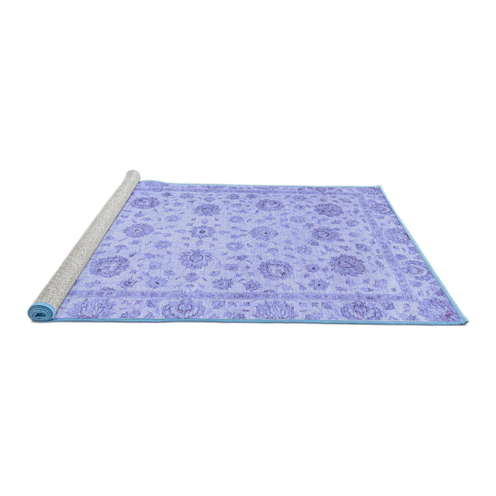 Sideview of Machine Washable Oriental Blue Traditional Rug, wshabs3042blu