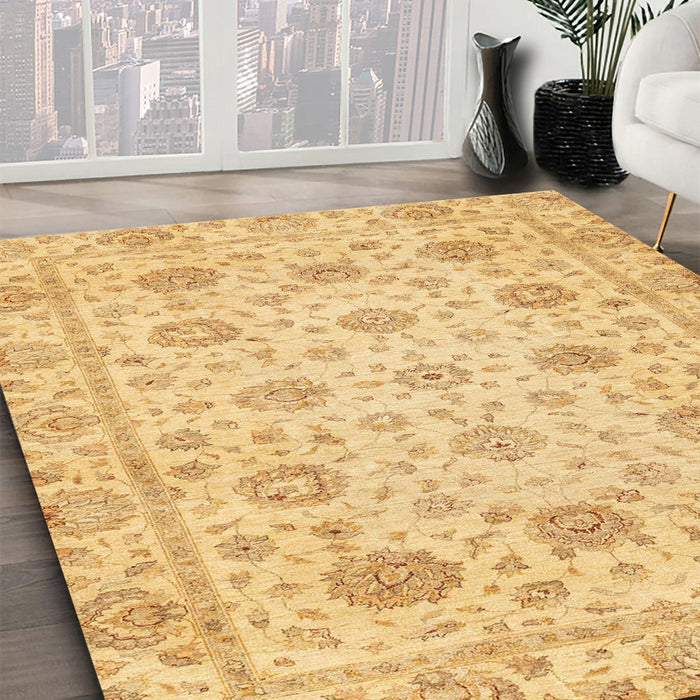 Machine Washable Abstract Yellow Rug in a Family Room, wshabs3042
