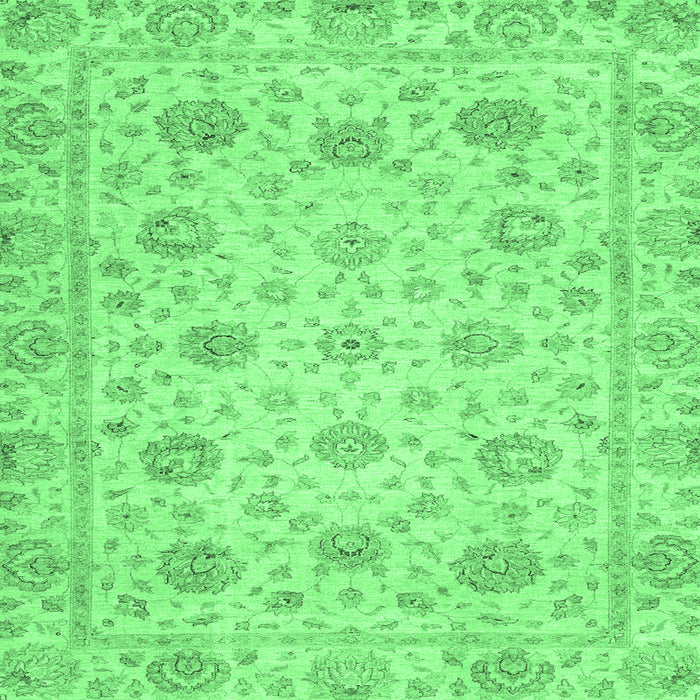 Square Machine Washable Oriental Emerald Green Traditional Area Rugs, wshabs3042emgrn