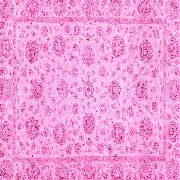 Square Machine Washable Oriental Pink Traditional Rug, wshabs3042pnk