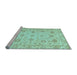 Sideview of Machine Washable Oriental Light Blue Traditional Rug, wshabs3042lblu