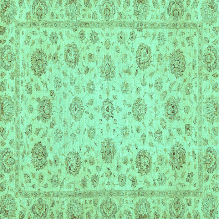 Square Oriental Turquoise Traditional Rug, abs3042turq