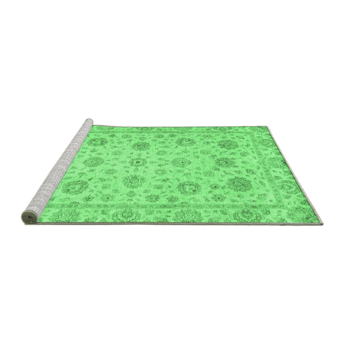 Sideview of Machine Washable Oriental Emerald Green Traditional Area Rugs, wshabs3042emgrn
