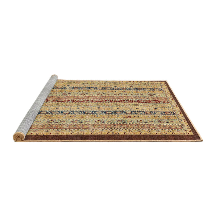 Sideview of Machine Washable Abstract Sienna Brown Rug, wshabs3043