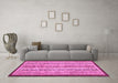 Machine Washable Abstract Pink Modern Rug in a Living Room, wshabs3043pnk