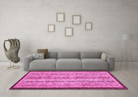 Machine Washable Abstract Pink Modern Rug, wshabs3043pnk