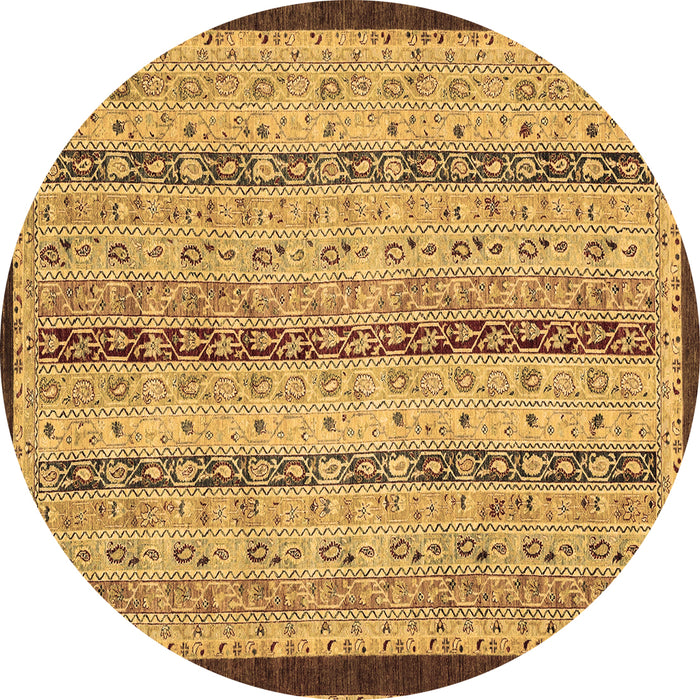 Round Abstract Brown Modern Rug, abs3043brn