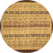 Round Abstract Brown Modern Rug, abs3043brn