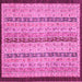 Square Abstract Pink Modern Rug, abs3043pnk