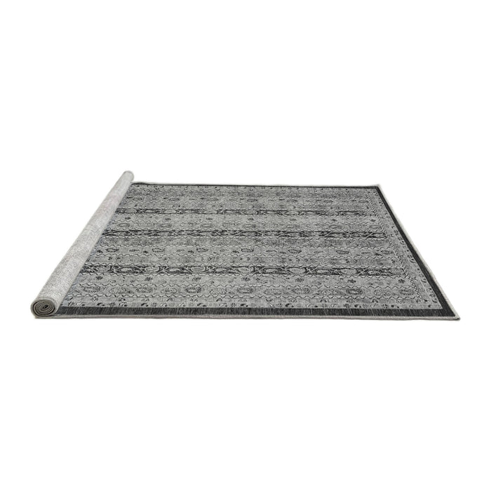 Sideview of Machine Washable Abstract Gray Modern Rug, wshabs3043gry
