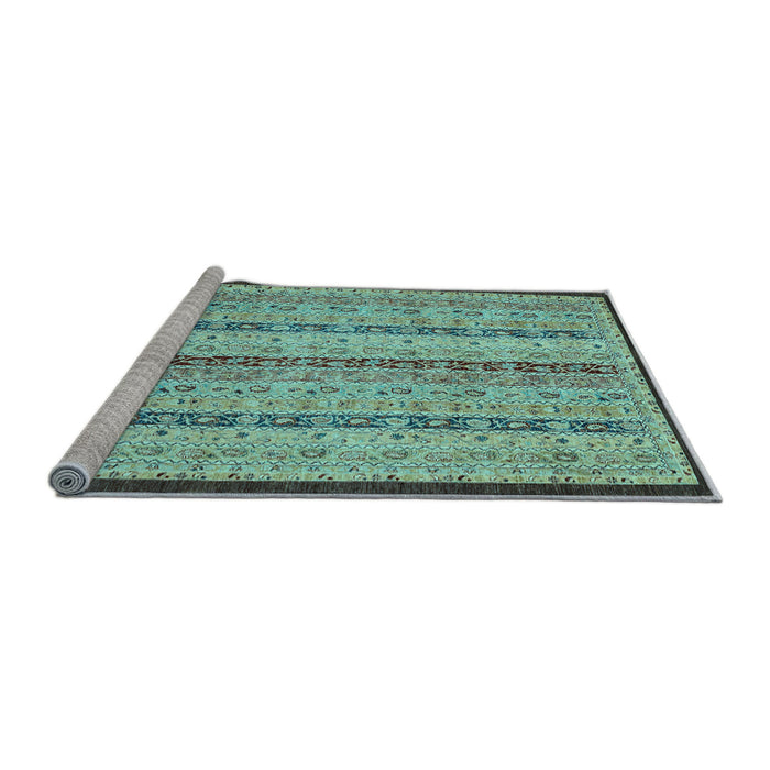 Sideview of Machine Washable Abstract Light Blue Modern Rug, wshabs3043lblu