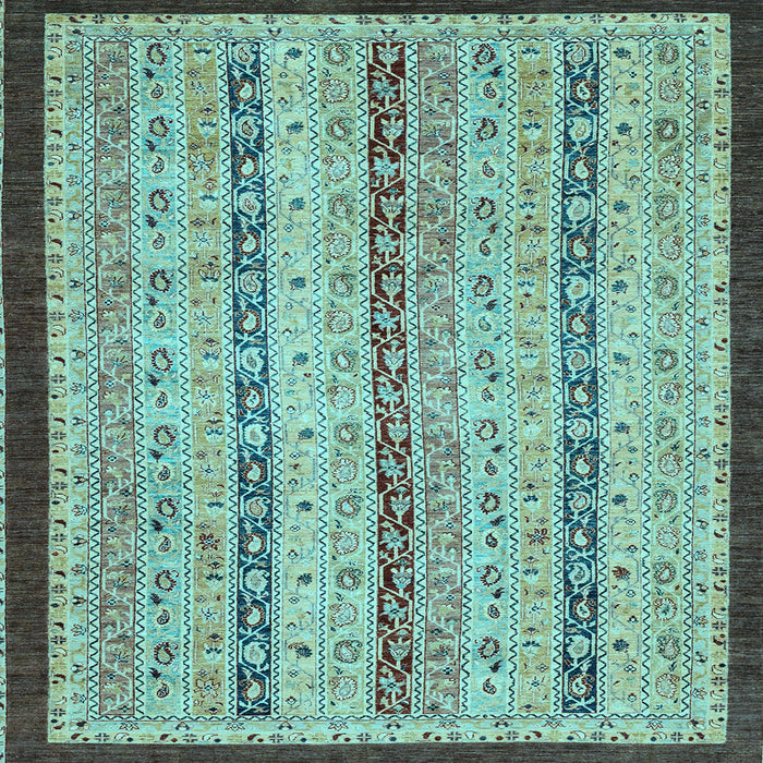 Square Machine Washable Abstract Light Blue Modern Rug, wshabs3043lblu