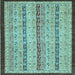 Square Machine Washable Abstract Light Blue Modern Rug, wshabs3043lblu