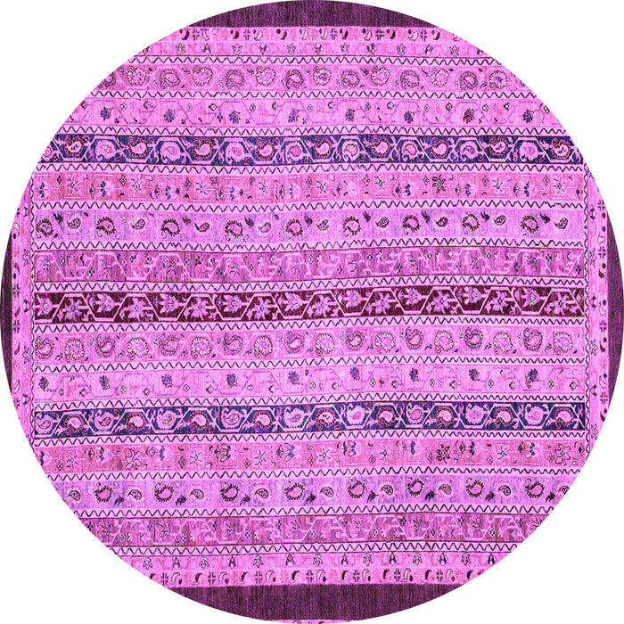 Round Machine Washable Abstract Purple Modern Area Rugs, wshabs3043pur