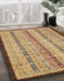 Machine Washable Abstract Sienna Brown Rug in a Family Room, wshabs3043