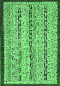 Abstract Emerald Green Modern Rug, abs3043emgrn