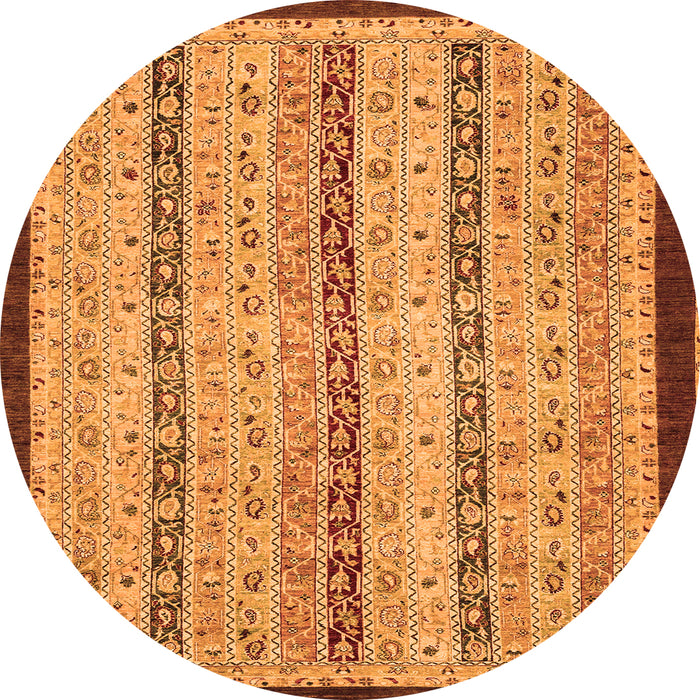 Round Abstract Orange Modern Rug, abs3043org