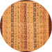 Round Abstract Orange Modern Rug, abs3043org