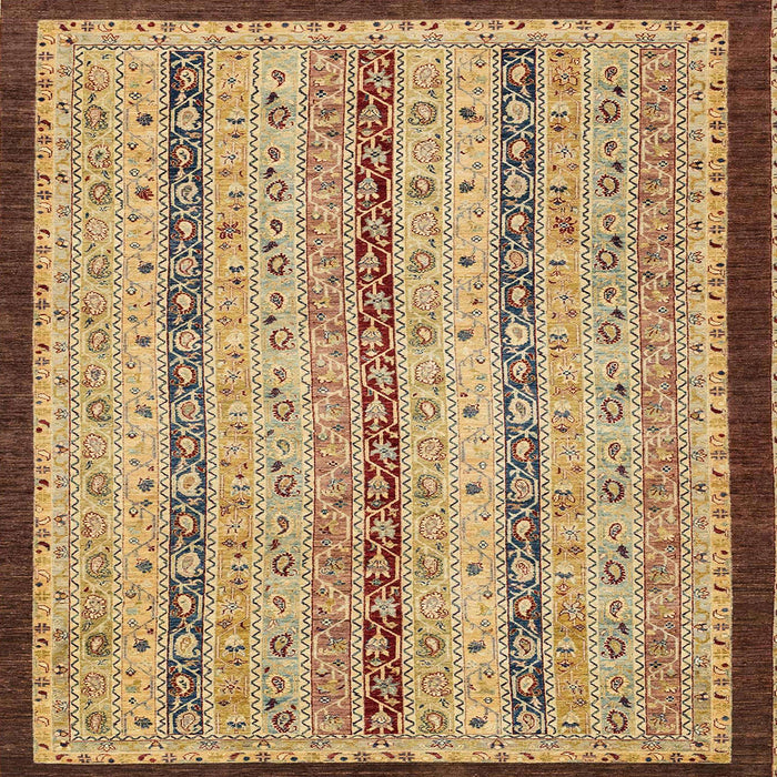 Square Machine Washable Abstract Sienna Brown Rug, wshabs3043