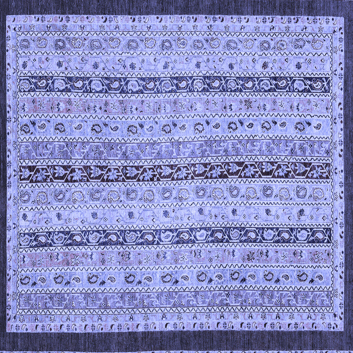 Square Abstract Blue Modern Rug, abs3043blu