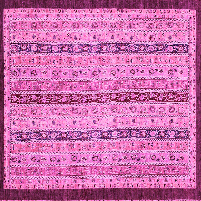 Square Machine Washable Abstract Pink Modern Rug, wshabs3043pnk