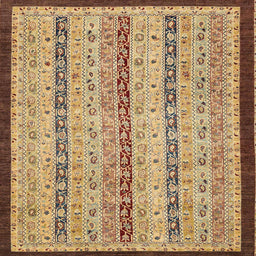 Square Abstract Sienna Brown Modern Rug, abs3043