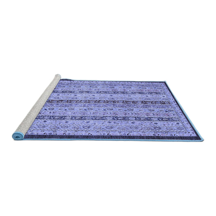 Sideview of Machine Washable Abstract Blue Modern Rug, wshabs3043blu