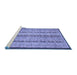 Sideview of Machine Washable Abstract Blue Modern Rug, wshabs3043blu