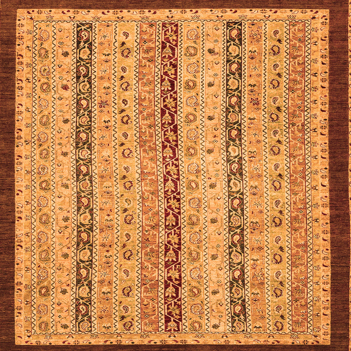 Square Abstract Orange Modern Rug, abs3043org