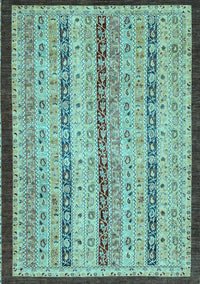 Abstract Light Blue Modern Rug, abs3043lblu