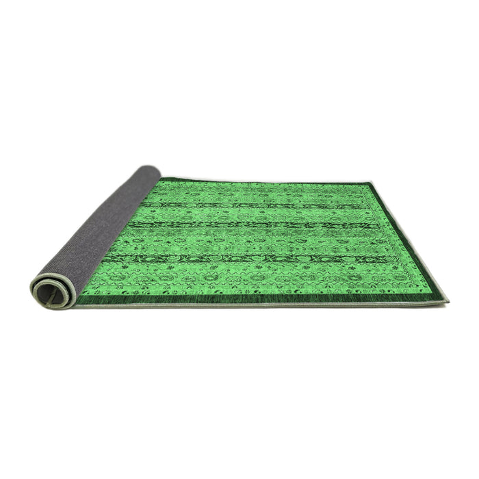 Sideview of Abstract Emerald Green Modern Rug, abs3043emgrn