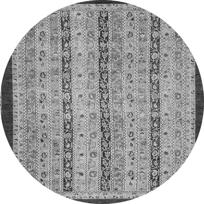 Round Abstract Gray Modern Rug, abs3043gry