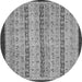 Round Abstract Gray Modern Rug, abs3043gry