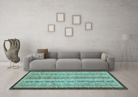 Machine Washable Abstract Light Blue Modern Rug, wshabs3043lblu