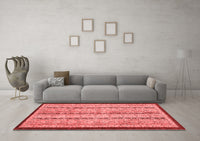 Machine Washable Abstract Red Modern Rug, wshabs3043red