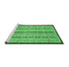 Sideview of Machine Washable Abstract Emerald Green Modern Area Rugs, wshabs3043emgrn