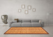 Machine Washable Abstract Orange Modern Area Rugs in a Living Room, wshabs3043org