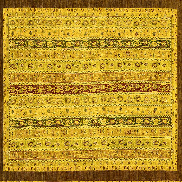 Square Abstract Yellow Modern Rug, abs3043yw