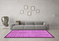 Machine Washable Abstract Purple Modern Rug, wshabs3043pur