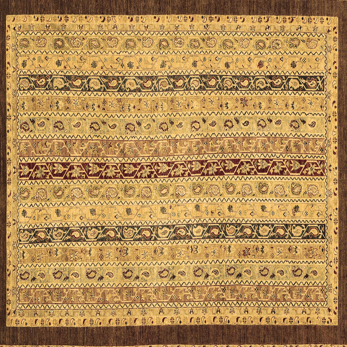Square Abstract Brown Modern Rug, abs3043brn
