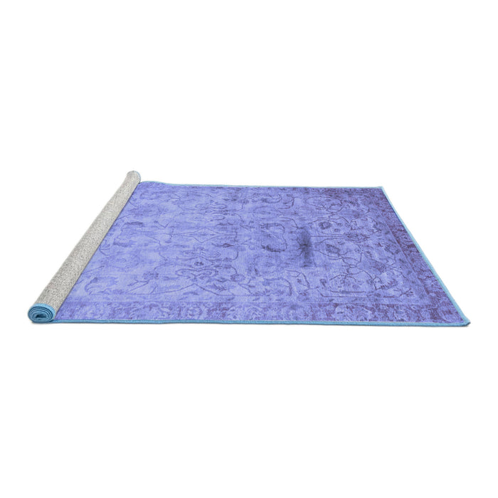 Sideview of Machine Washable Oriental Blue Traditional Rug, wshabs3044blu