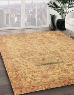 Abstract Orange Oriental Rug in Family Room, abs3044