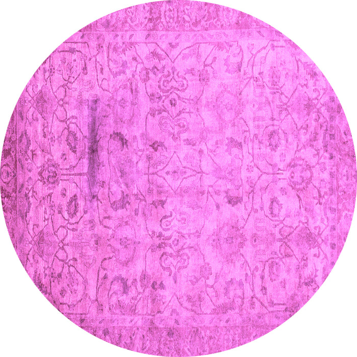 Round Oriental Purple Traditional Rug, abs3044pur