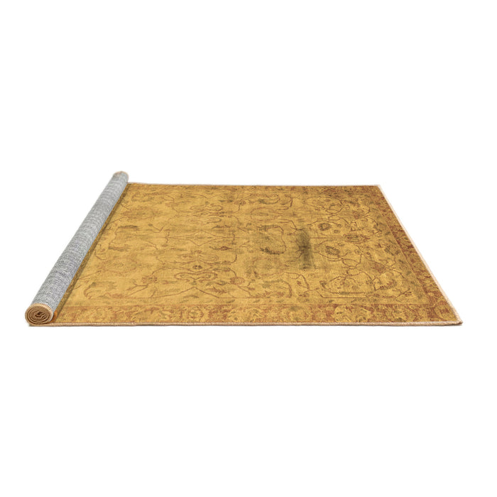 Sideview of Machine Washable Oriental Brown Traditional Rug, wshabs3044brn