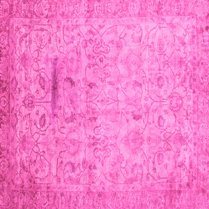 Square Machine Washable Oriental Pink Traditional Rug, wshabs3044pnk