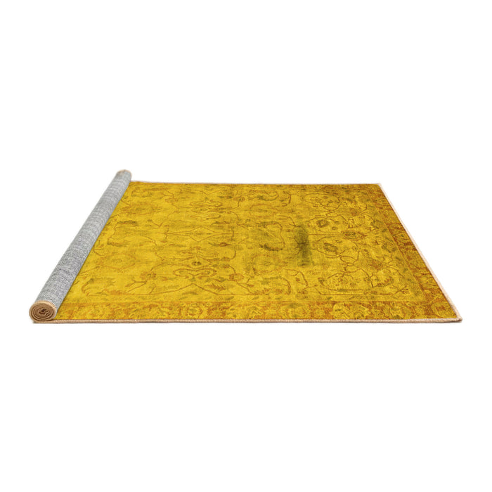 Sideview of Machine Washable Oriental Yellow Traditional Rug, wshabs3044yw