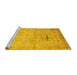 Sideview of Machine Washable Oriental Yellow Traditional Rug, wshabs3044yw